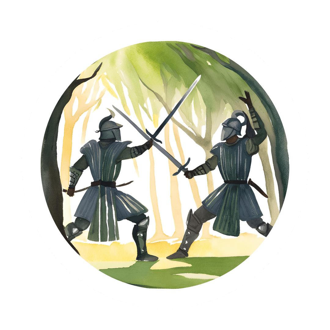 Two battling Knights